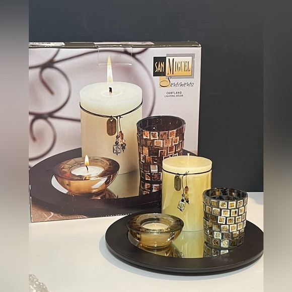 4 Piece San Miguel Sentiments Cortland Lighting  Candle Decor - Picture 1 of 12